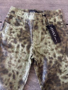 Revo women’s Olive Snake-Print Y2K pants NWT